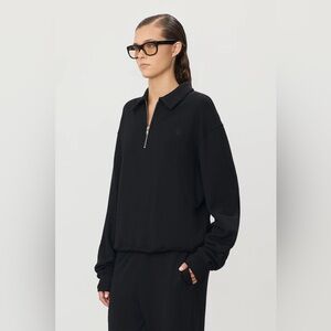 ETERNE Women's Black Quarter-Zip Pullover